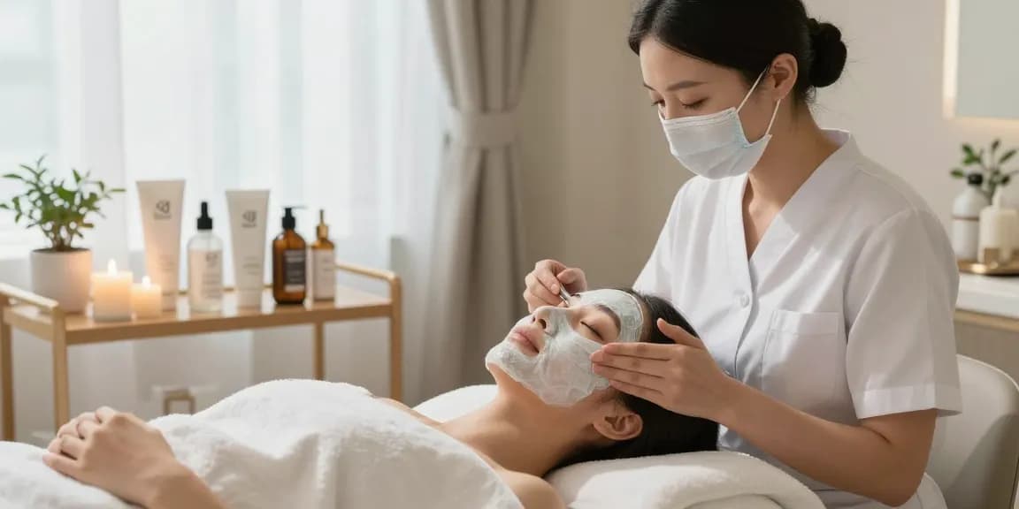 물광필링을 사용하는 스파의 편안한 환경과 시술 모습