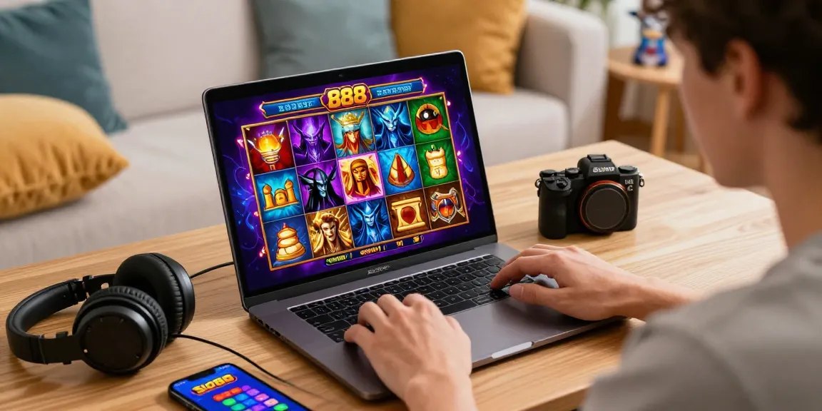 Engaging player using the slot88 platform in a cozy gaming nook with vibrant graphics.