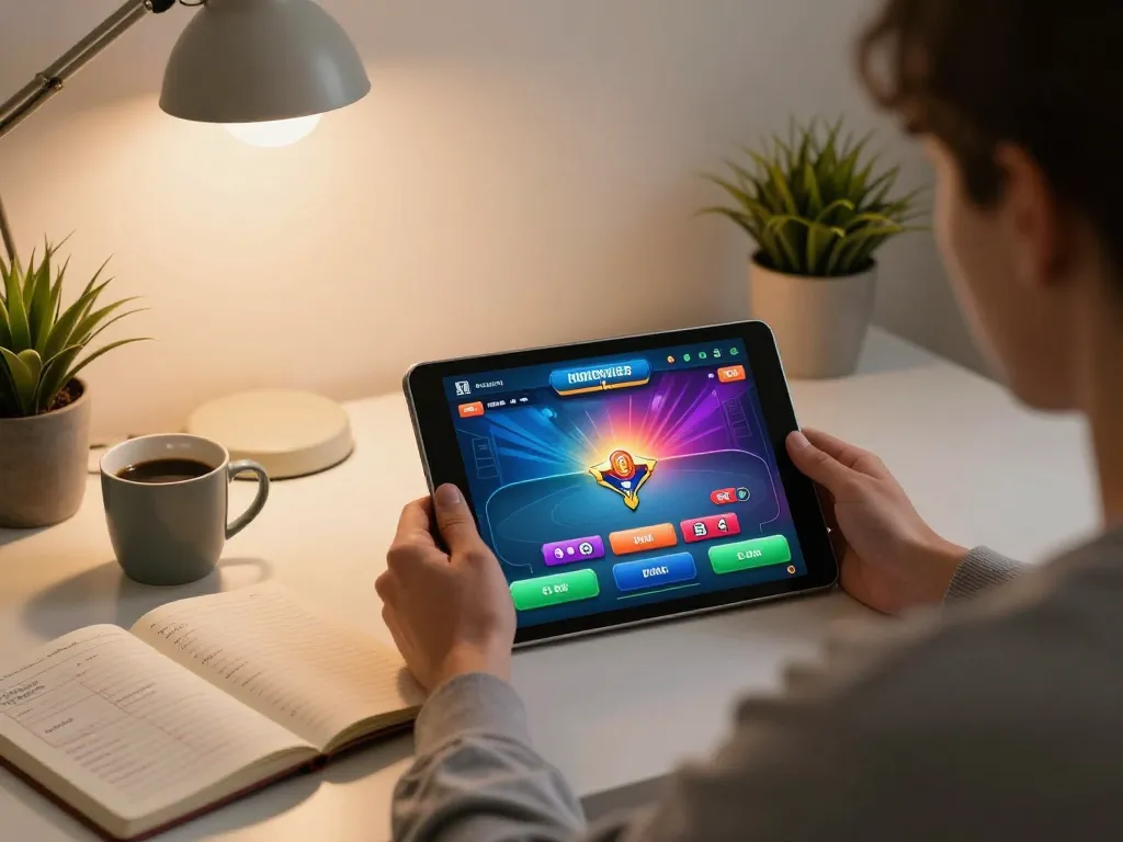 Engaging in online poker at home using llwin platform with strategic notes visible.