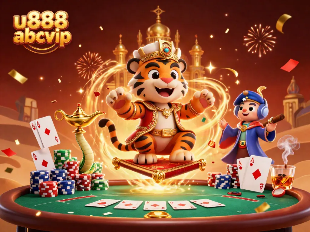 Experience the thrill of online gaming at u888 abcvip with this vibrant casino illustration