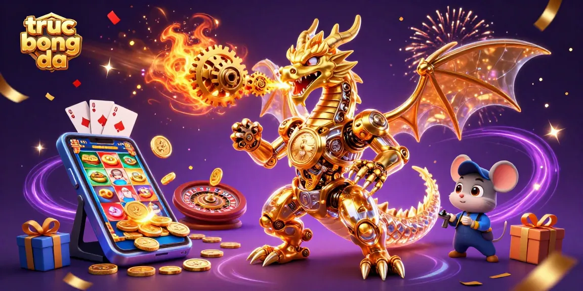 Experience truc tiep bong da with a vibrant 3D illustration showcasing energetic elements of casino gaming.