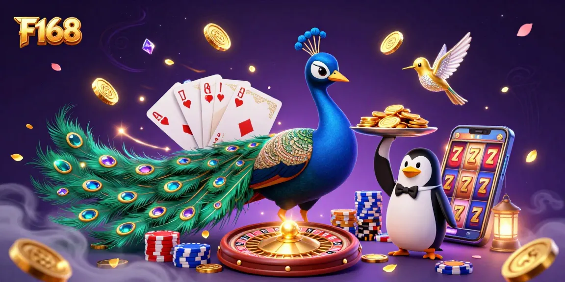 Experience F168 with an engaging 3D scene featuring riches and excitement in online gambling.