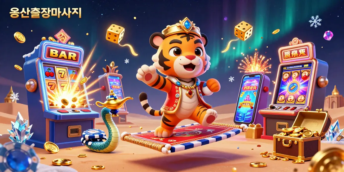Experience the thrill of 용산출장마사지 with an enchanting scene featuring a tiger sultan, poker elements, and jackpot excitement.