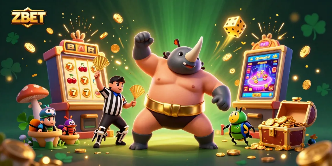ZBET lets players experience thrilling casino action with a 3D beetle champion amid a jackpot explosion.